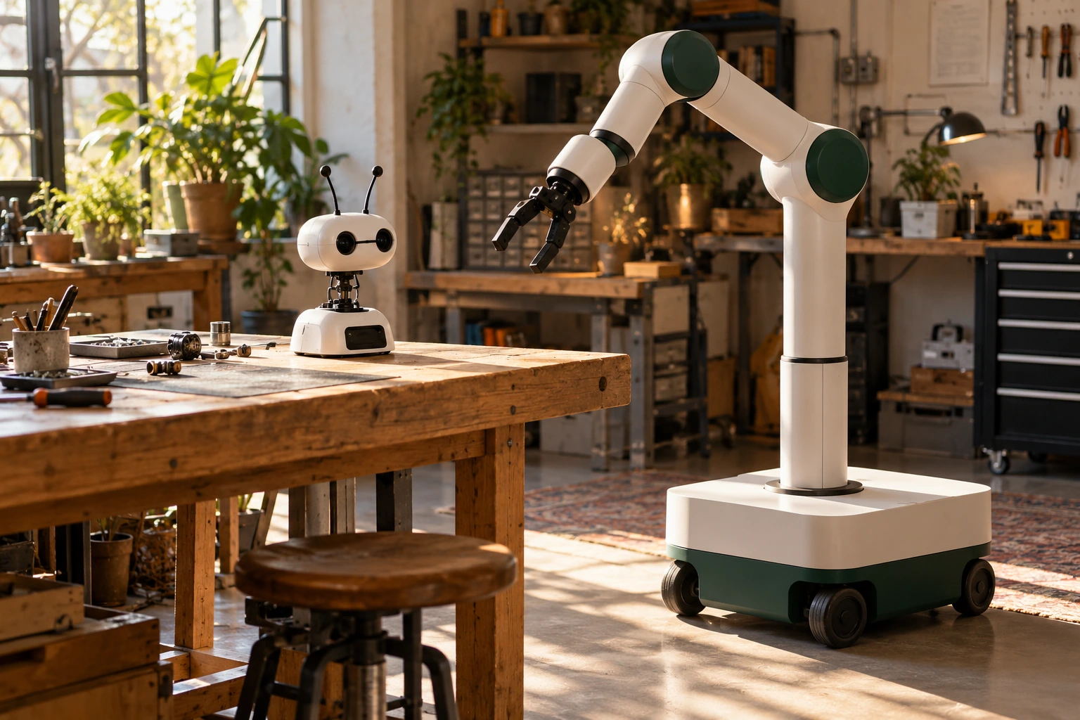 The Brains: an expressive little robot with camera eyes and a small screen beneath its body